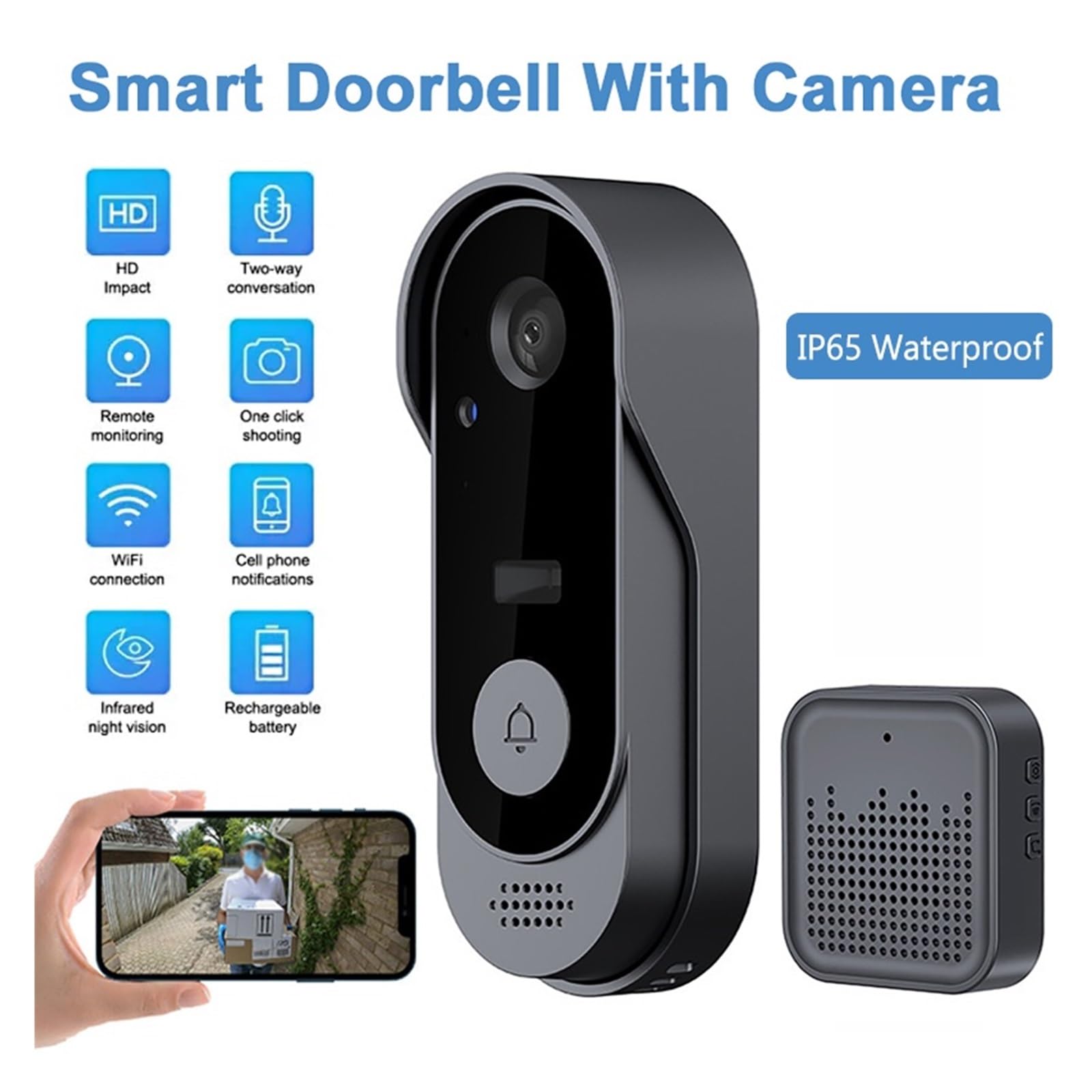Caméra de Sonnette vidéo sans Fil WiFi