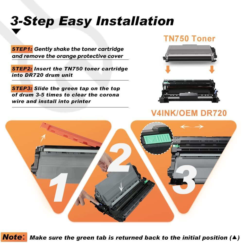 v4ink DR720 - Tamburo compatibile con Brother DR720 DR-720, confezione da 1 (senza toner) | Ricambio per stampante HL-5440D HL-5450DN HL-5470DW HL-6180DW MFC-8510DN MFC-8710DW MFC-8810DW MFC-8910DW MFC-8950DW
