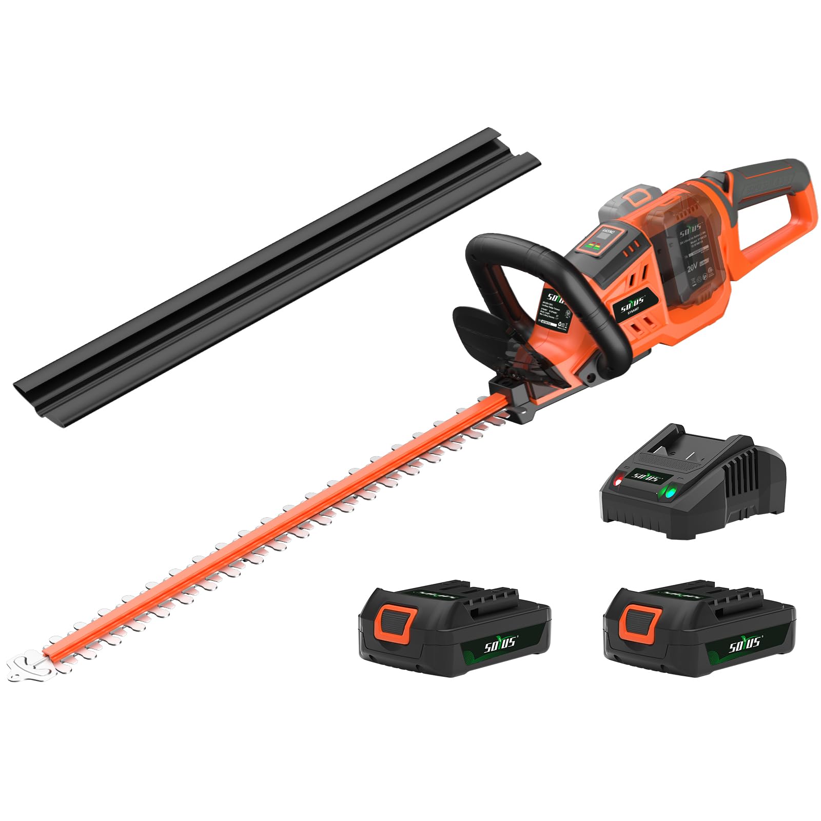 SOYUS Hedge Trimmer Cordless, 40V Electric Hedge Trimmers with 22 Inch Dual Action Blades and 3/4" Cutting Capacity, 2.0Ah Battery and Fast Charger Included