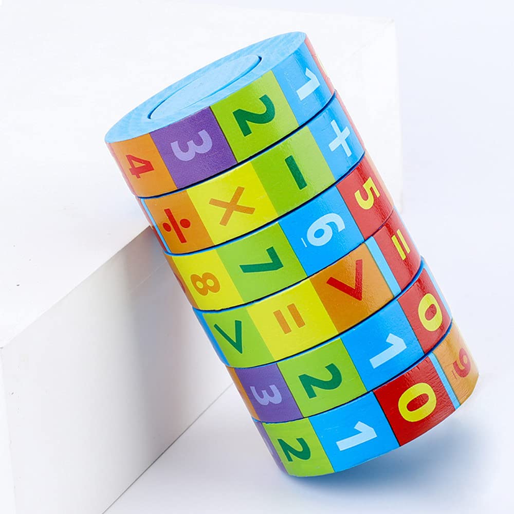 Mathematics Arithmetic Cylindrical Maths Cubes Turn Puzzle Kids Educational Montessori Toys