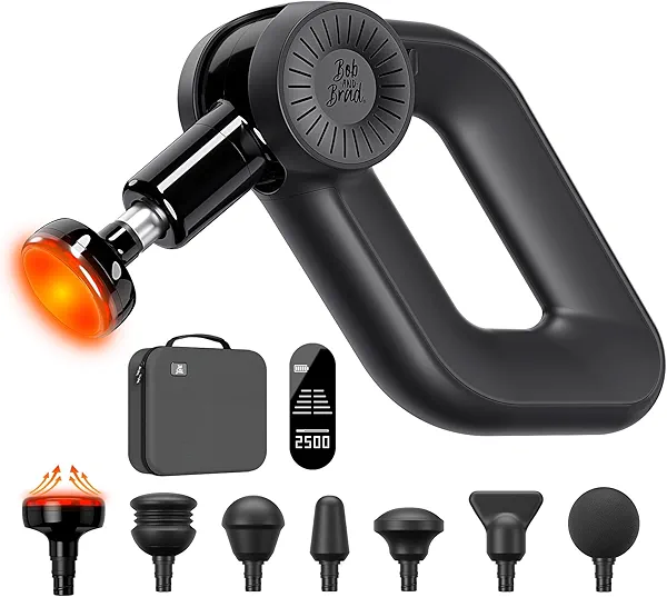 BOB AND BRAD D6 Pro Plus Massage Gun with Heat, Deep Tissue Percussion with 16mm Amplitude, Professional Muscle Massager Gun for Athletes, Quiet Electric Handheld Massager D6 Pro Plus (Ultim