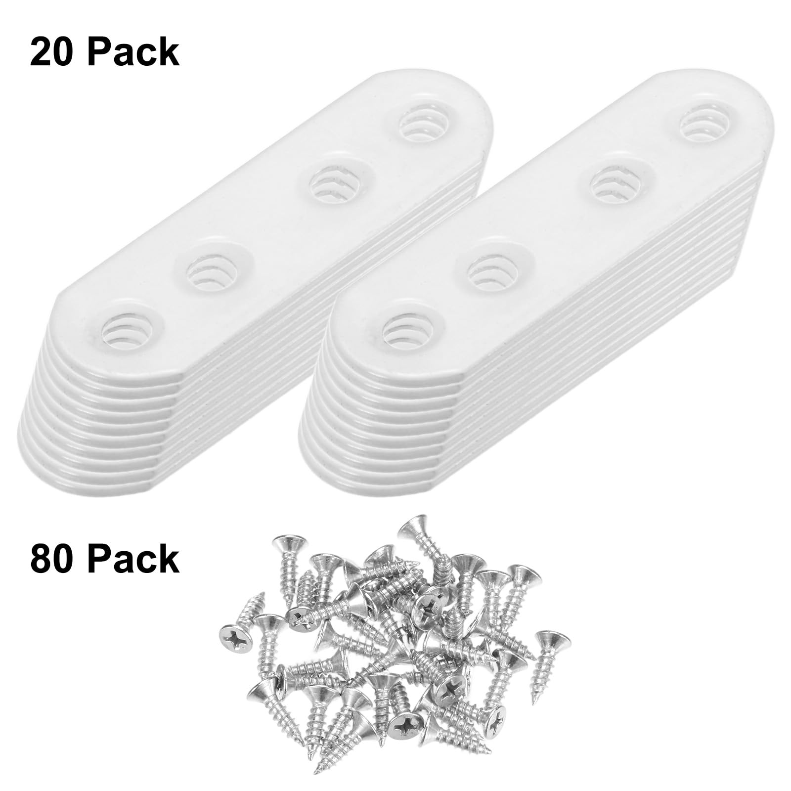 M METERXITY 20-Pack Flat Straight Brackets, 2.17 x 0.71 Inch Flat Bracket Mending for Wood Furniture/ Timber PC Case Holder - Image 4