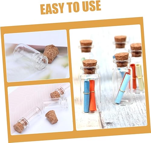 Miniatura 9 de 50 piezas de cristal de deseos mini frascos de vidrio de corcho Mini tarros de miel Tarros de corcho de vidrio transparente Botellas de deseos