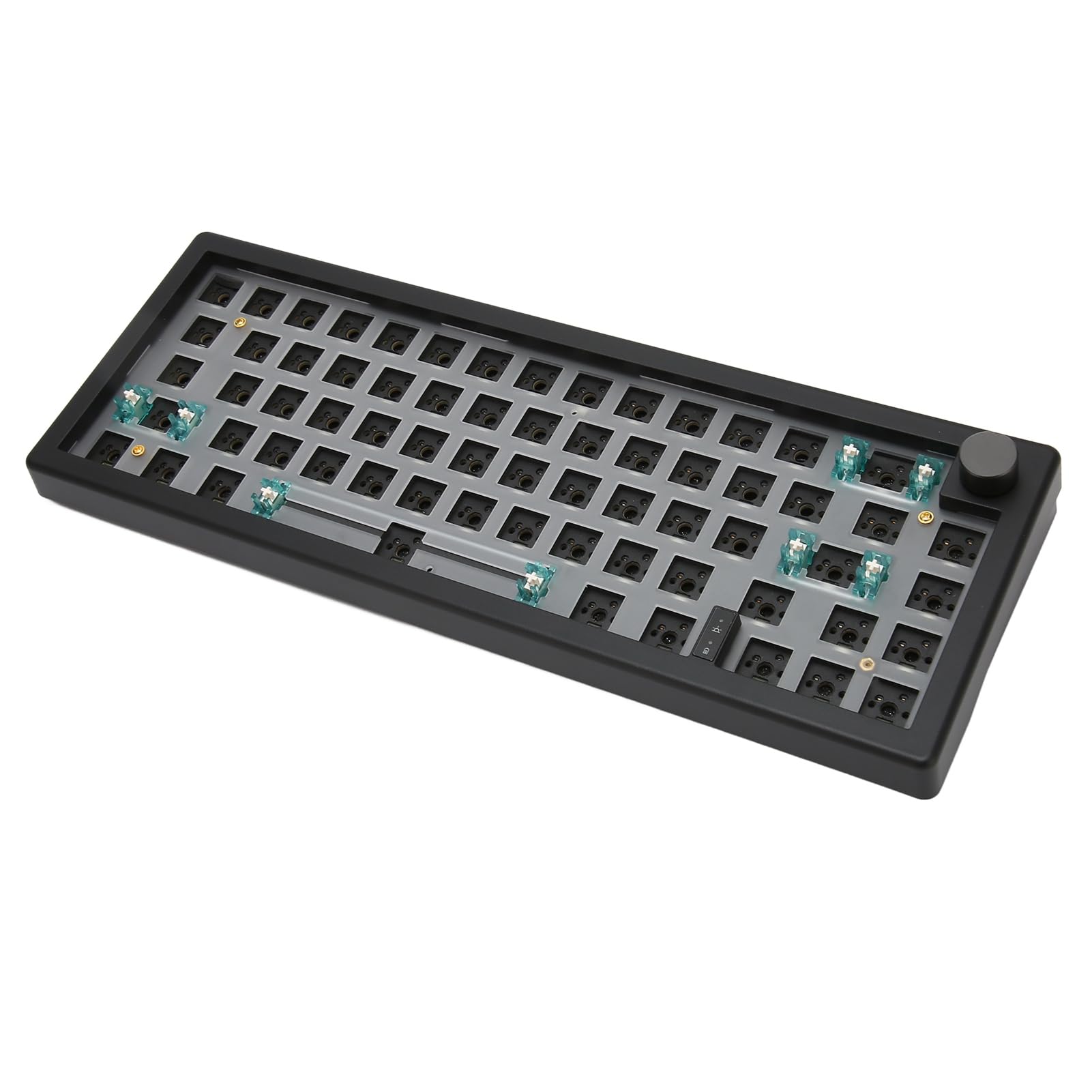BROLEO Kit de teclado, tres modos de conexión de teclado 5.0, kit de bricolaje, carcasa ABS intercambiable en caliente con perilla para oficina (#2)