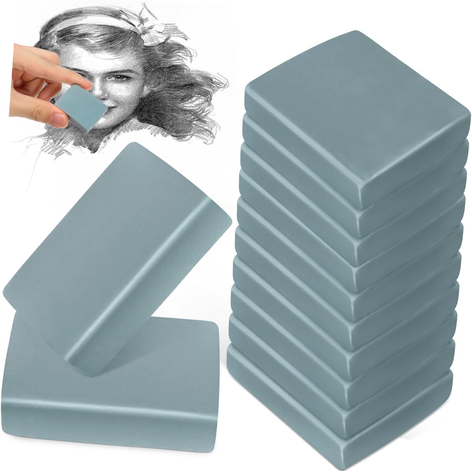 12pcs School Erasers Art Erasers for School Versatile Shapes Soft Kneadable Gum