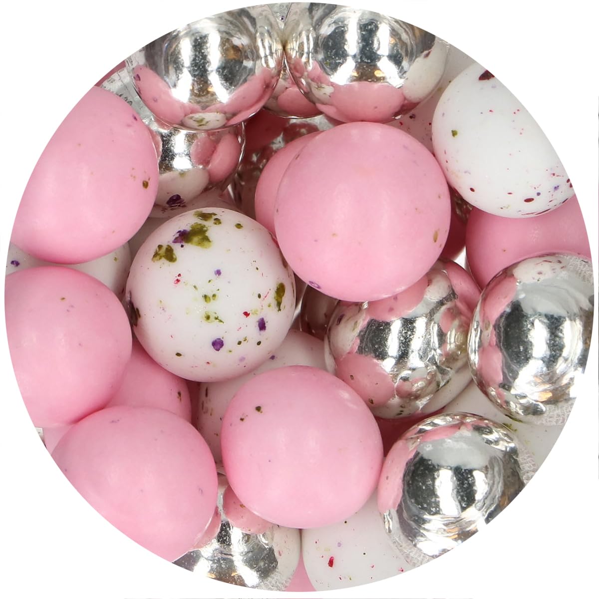 FunCakes Choco Crispy Balls - Girly Glam - Decoraciones Comestibles de Chocolate, Perfecto para Decorar Tartas, Magdalenas, Bizcochos y Pasteles - Decoración de Tartas, Pastelería - 60g