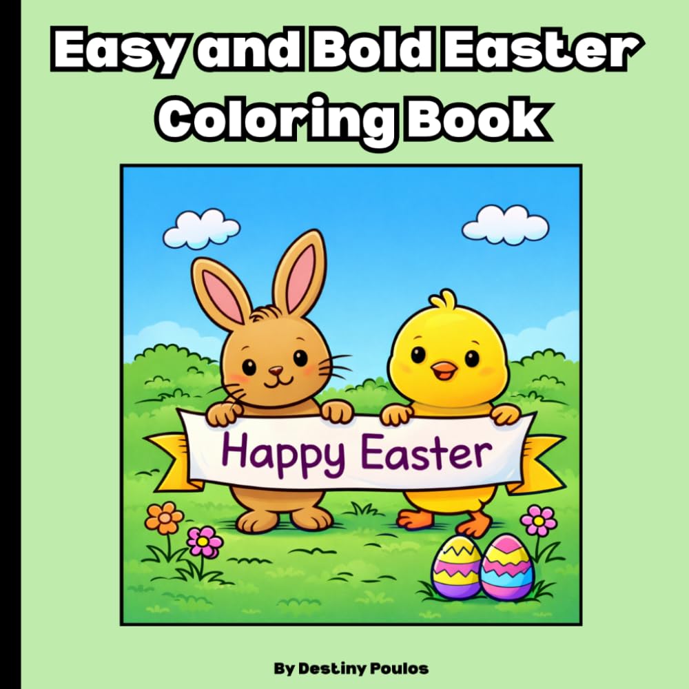 Easy and Bold Easter Coloring Book: Simple and Fun Easter Coloring Pages for Kids | Bold Easy Designs with Bunnies, Eggs, and Chicks