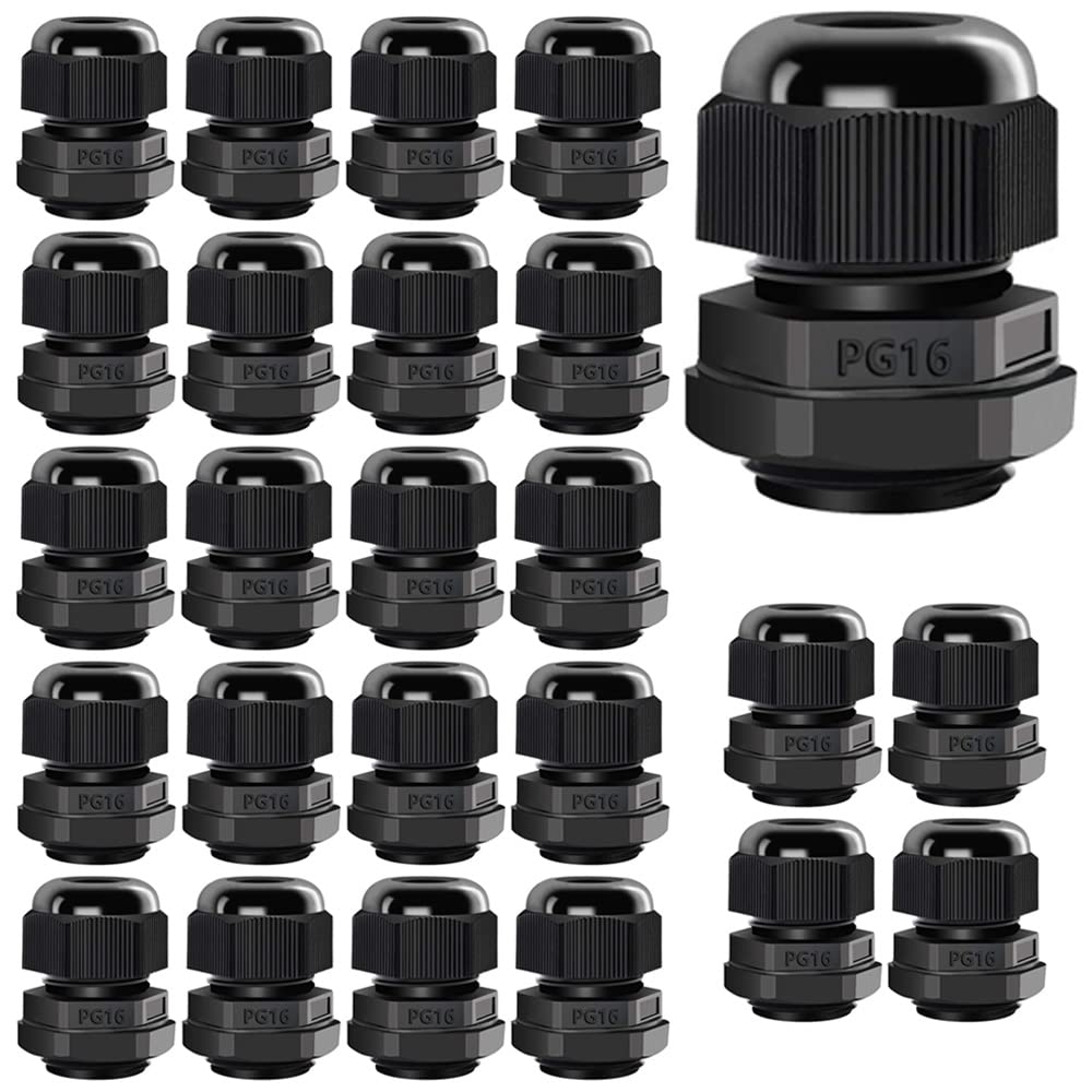 Presse-étoupe PG16 IP68 plastique connecteur de fil réglable M22 x 1,5 protecteur câble noir