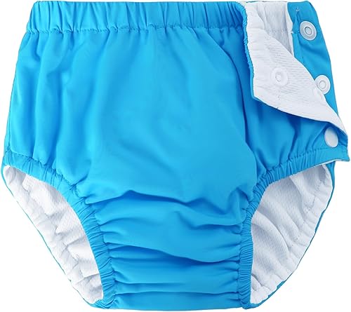 Pañales de natación reutilizables para bebés recién nacidos, lavables, unisex, color azul, 3-6 meses