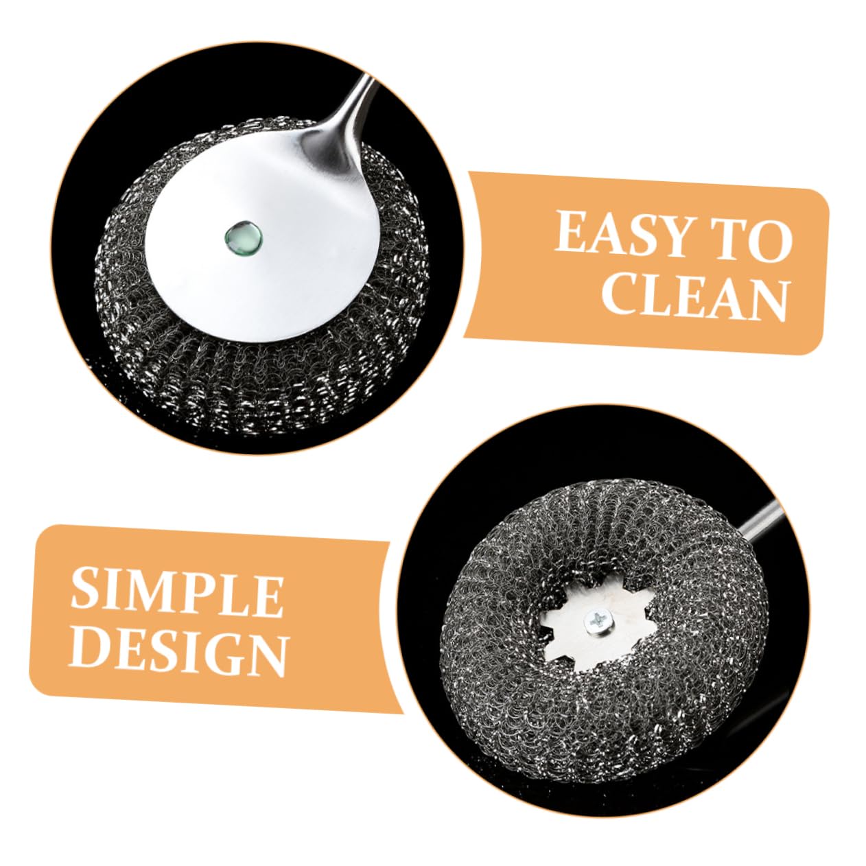 Cabilock 4 Piezas Cepillo para Sartenes De Acero Inoxidable Exfoliante para Limpiar para Lavar Platos Estropajos De Cocina para Platos Cepillo para Fregar Platos Silver Acero Inoxidable 304