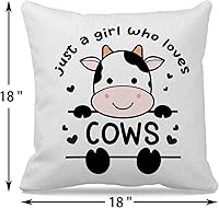 Vista 3 de Funda de almohada decorativa con temática de vaca de 18 x 18 pulgadas, con diseño de vaca lechera, para el hogar, sala de estar, habitación