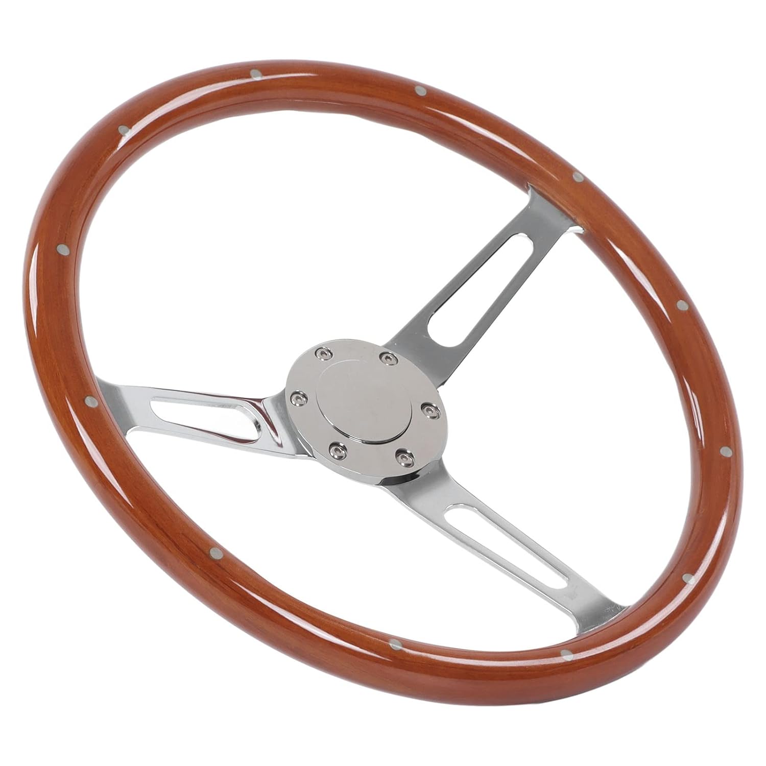 Classic Steering Wheel, Assembly Vintage Steering Wheel Walnut Grip