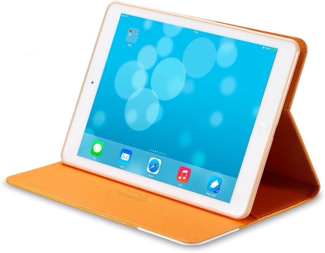 SHEROX [CAI Hong Series Premium Folio Leather Case for Samsung Galaxy Tab 3 Lite 7.0 / Galaxy Tab E Lite 7.0 Inch Tablet with Stylus Touch Pen (CAI Hong Series - Orange)