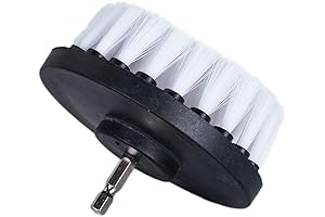 Drill Brush 5 inch Soft Bristle White Quick Change Shaft