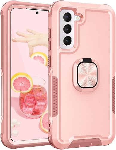 Fingic Funda para Galaxy S21 FE, funda para Samsung S21 FE con soporte de anillo de 360, soporte magnético para automóvil, soporte magnético para