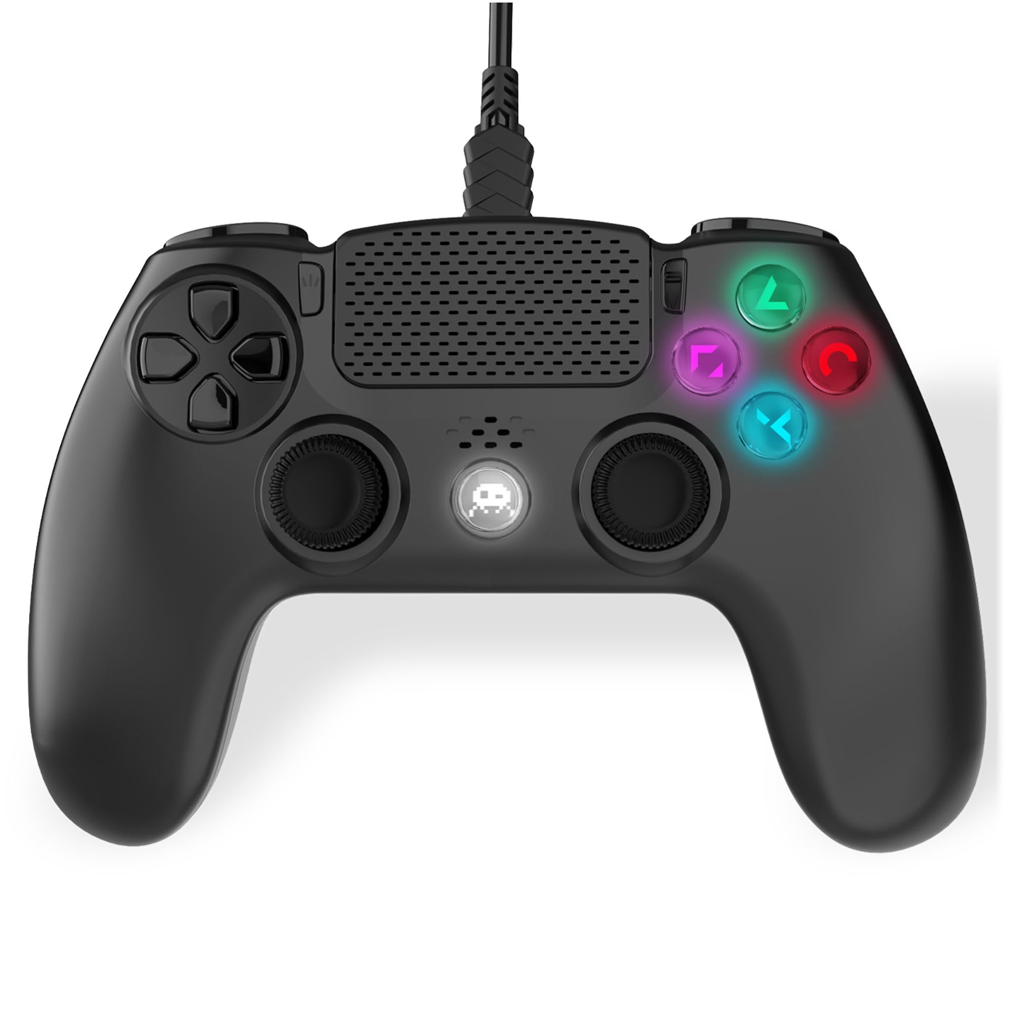 Freaks and Geeks - Manette Filaire Noire pour PS4 avec Câble 3M avec prise Jack