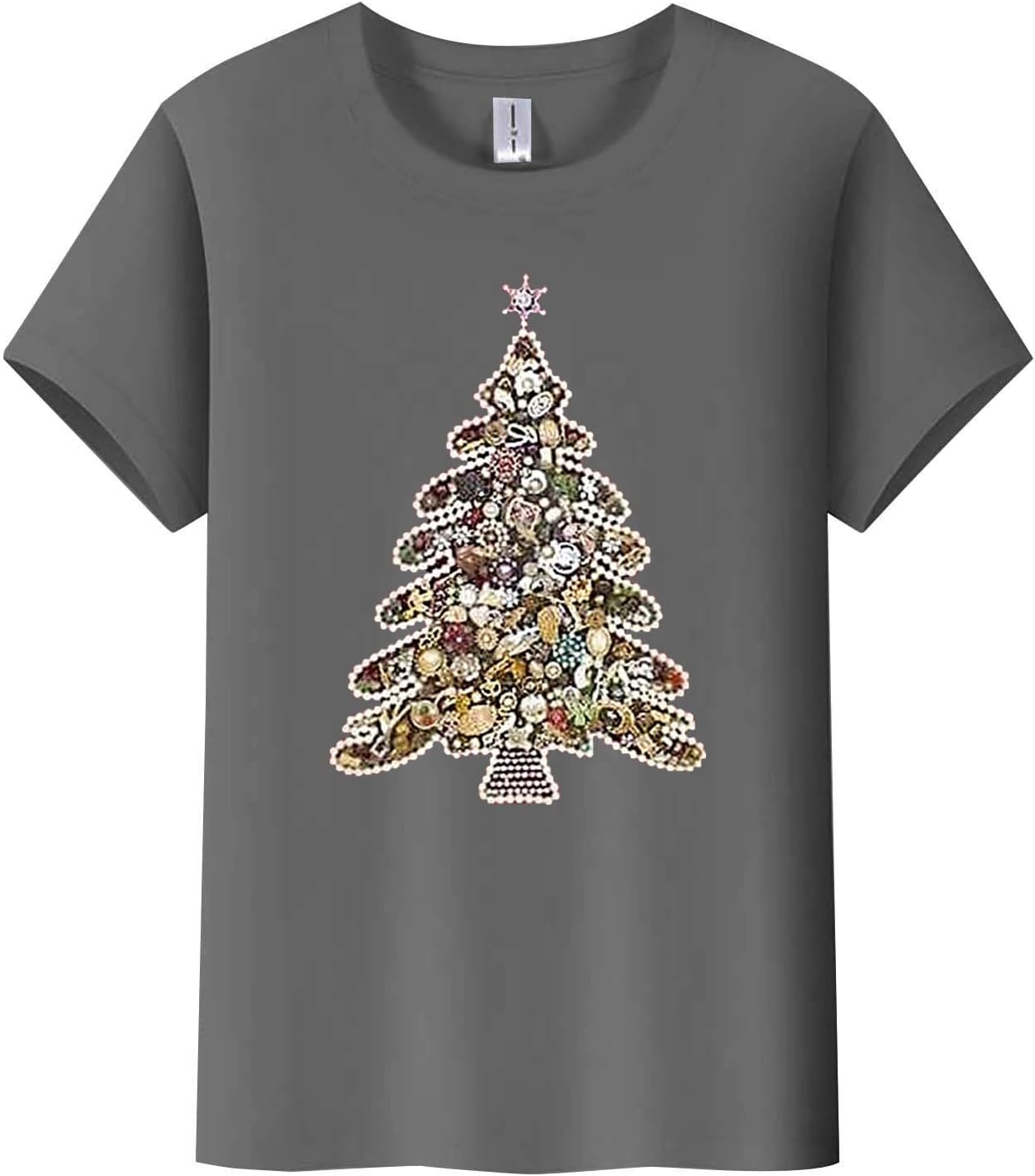 HUIFUAO Kerst T-shirts voor Vrouwen Kerst Shirts voor Vrouwen Kerstboom Gedrukt 3/4 Mouw Tops Kerst Shirt Plus Size voor Vrouwen, Rood #3, S