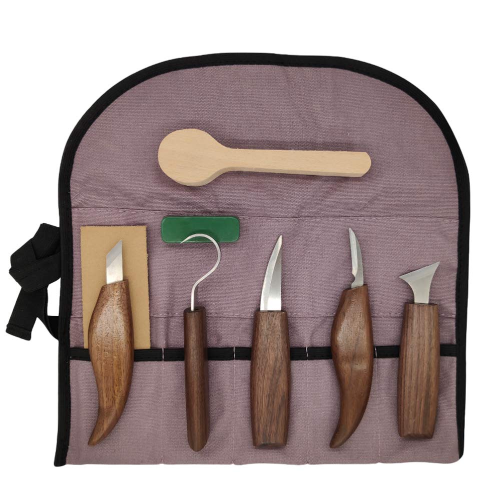 EXCEART Gancho 1 Juego 7 Piezas Kit De Herramientas De Grabado Herramientas De Grabado En Madera Herramientas De Artesanía De Madera Herramientas De Tallado Tallando Nuez Talla De Madera