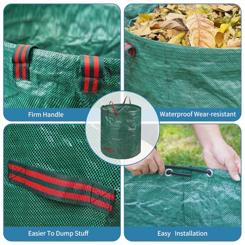 SUNRRA Reusable Leaf Bags, Tear-resistant & Reusable Lawn Bags, Yard Waste Bags, 72 Gal, 6 Pack by SUNRRA - Image 6