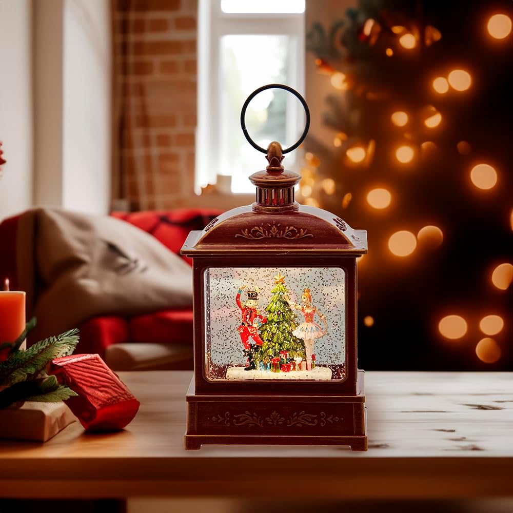 Kurt S. Adler 8-Inch Battery-Operated Lit Nutcracker Swirl Water Lantern