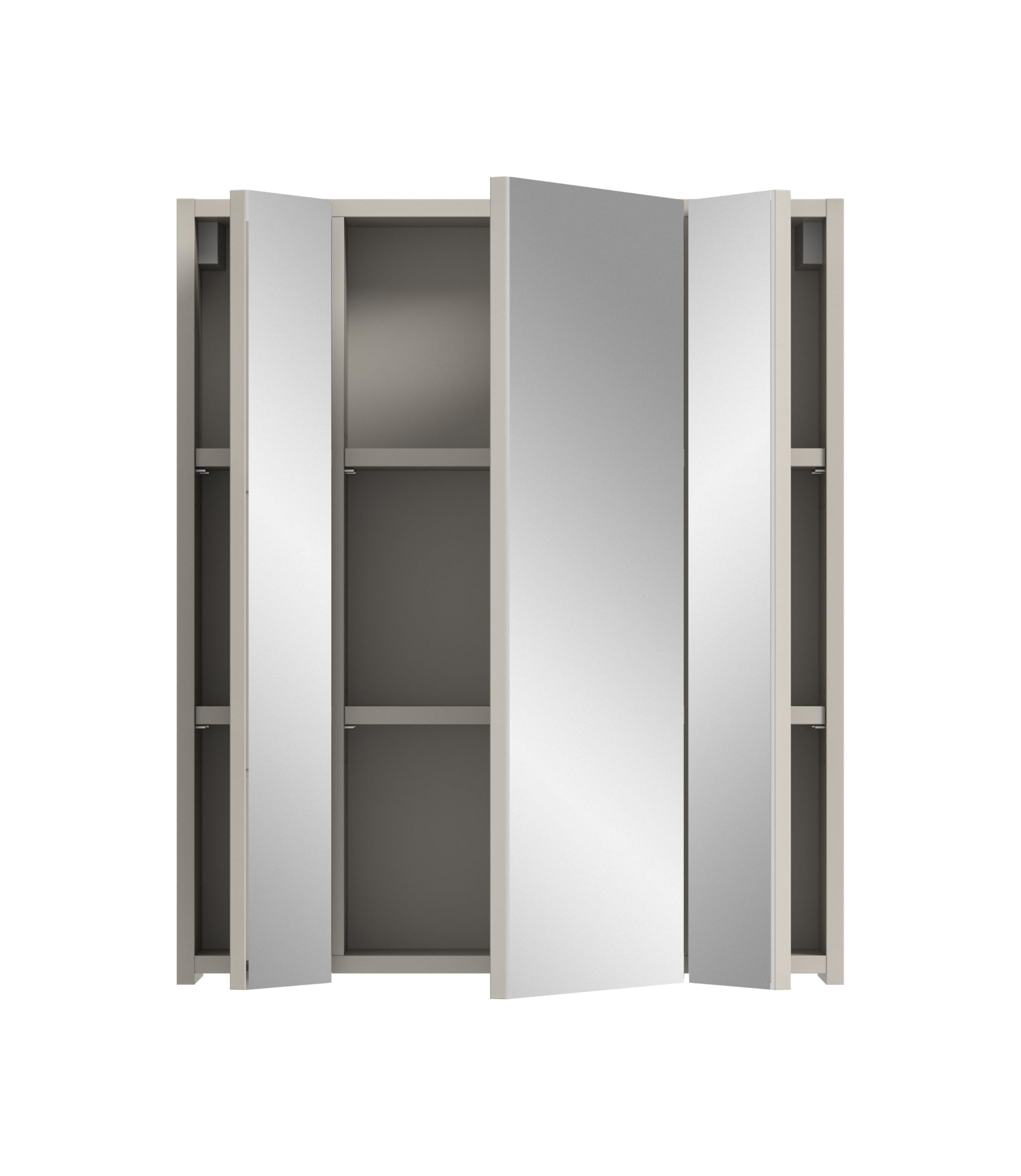 xonox.home – Spiegelschrank Ice 60x70x18 cm in Kaschmir Melamin und Kaschmir matt – Eleganter Badspiegel mit Stauraum – Ideale Lichtreflexion – Bild 3