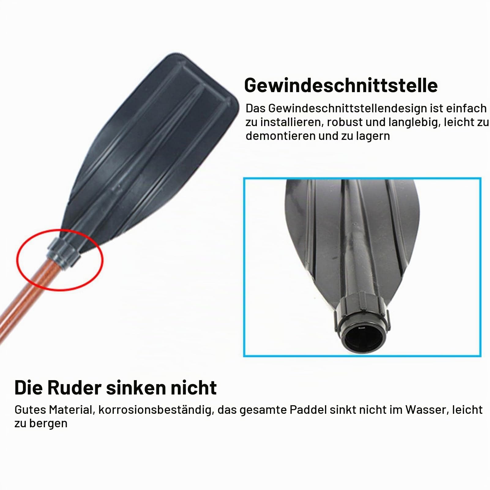 Luckxing 1 Paar Doppelpaddel Kajak Paddel, Kanu Paddel Aluminium SupDoppelpaddel Stechpaddel Super Leicht Teilbar Doppelpaddel Kajak Paddel Kanupaddel Für Schlauchboot, Kanu, Kanadier Boot Ruderboot