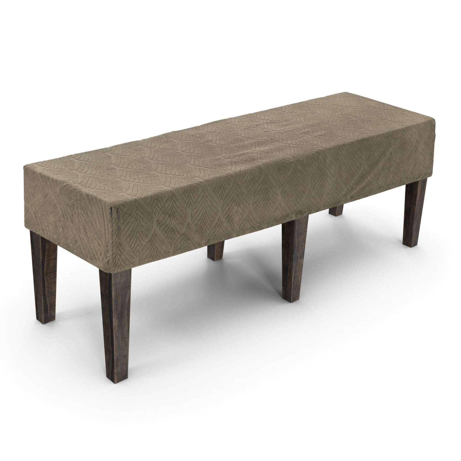 M METERXITY Waterproof Dining Bench Cover, 51" Rectangle Stretch Bench Seat Protector Cover, Removable Washable for Dining Room/Bedroom/Piano [Taupe]