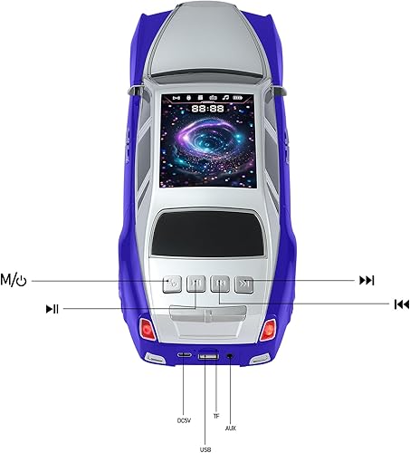 Miniatura 8 de WS-610 Luxury Sedan Replica Bluetooth Speaker - Pantalla LED de cielo estrellado, sonido HD, estéreo TWS, radio FM, reproducción USBTF, micrófono