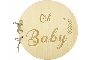 Oh Baby Wood Baby Shower Guest Book