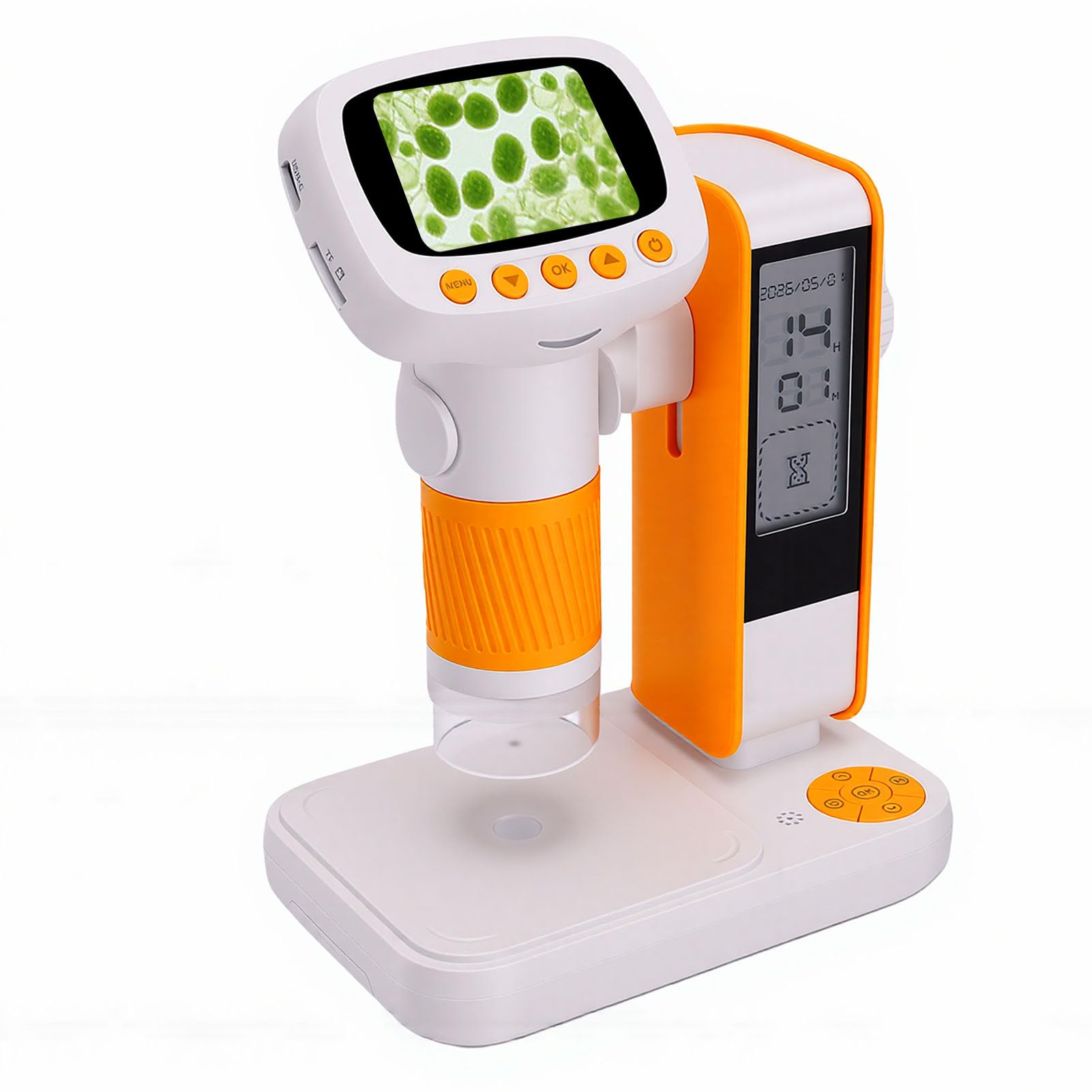 Microscopio per Bambini, Microscopio Digitale Portatile con Ingrandimento da 50X a 1000X con Schermo a Colori e 8 Luci LED Regolabili, Compatibile con PC USB per Ragazzi e Ragazze Dai 3 Anni