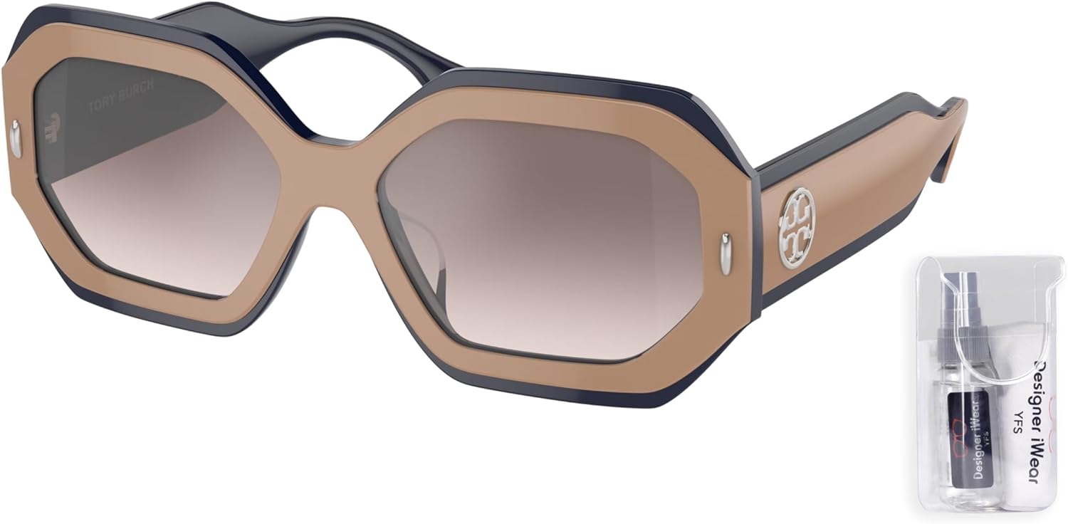 Tory Burch TY7192U Hexagonal Sunglasses for Women +BUNDLE with ACCESSORY EYEWEAR KIT - Image 2