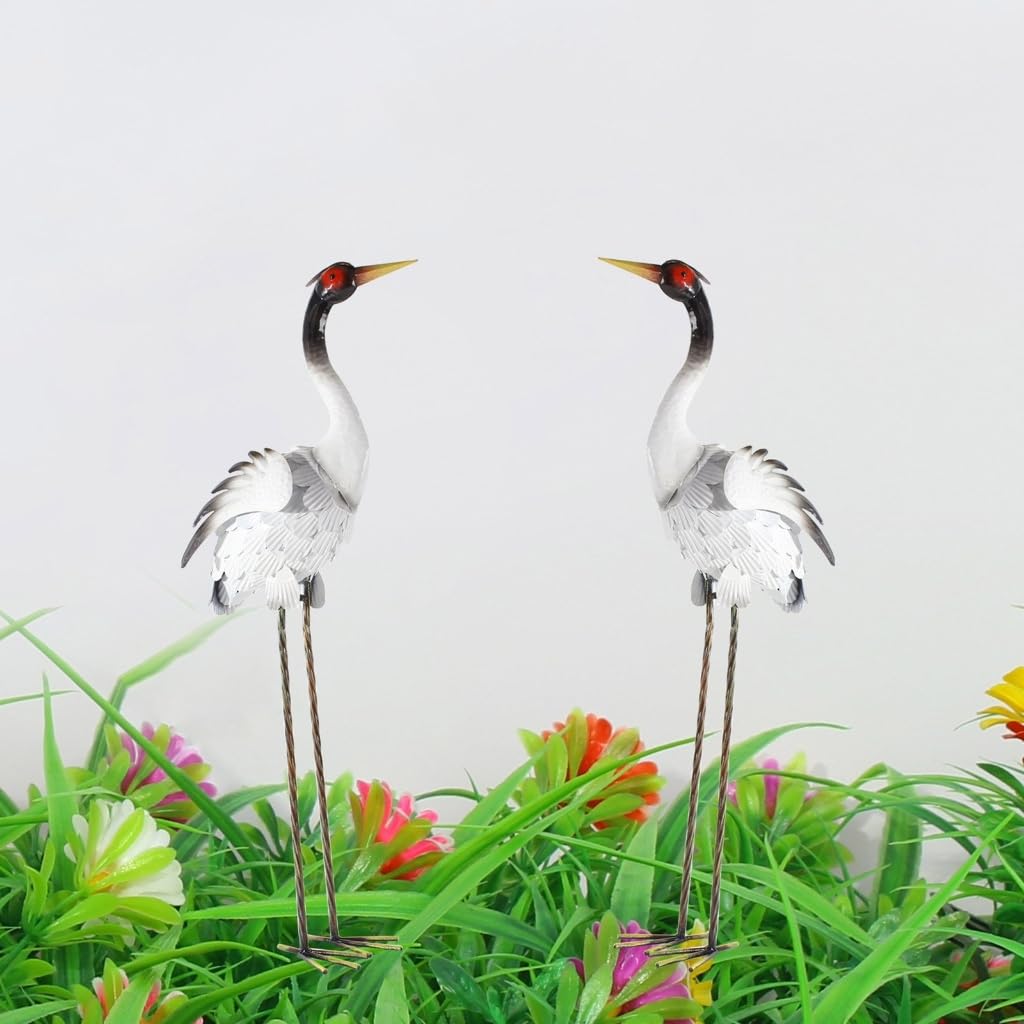 Statue in metallo Figure Giardino Enhancement Bird Sculture decorative per esterni Paesaggio patio e decorazione cortile