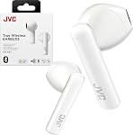 JVC Ecouteurs sans fil True Léger avec 12mm Unité de conduite, Bluetooth 5.1, Utilisation unique, IPX4, Longue durée de vie de la batterie (jusqu'à 30 Heures) - HAA4TW (Blanc)