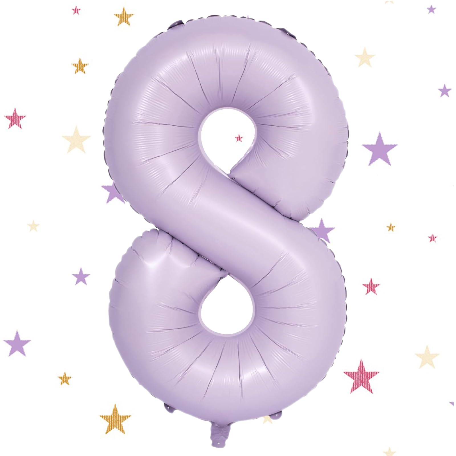 Number 8 Balloons Light Purple, 40inch Large 8 Balloon Helium Balloons,Self Inflating Foil Nmber Balloon 8 Balloons for 8th Birthday Decorations Boys Girls Birthday Anniversary Decorations — image 1
