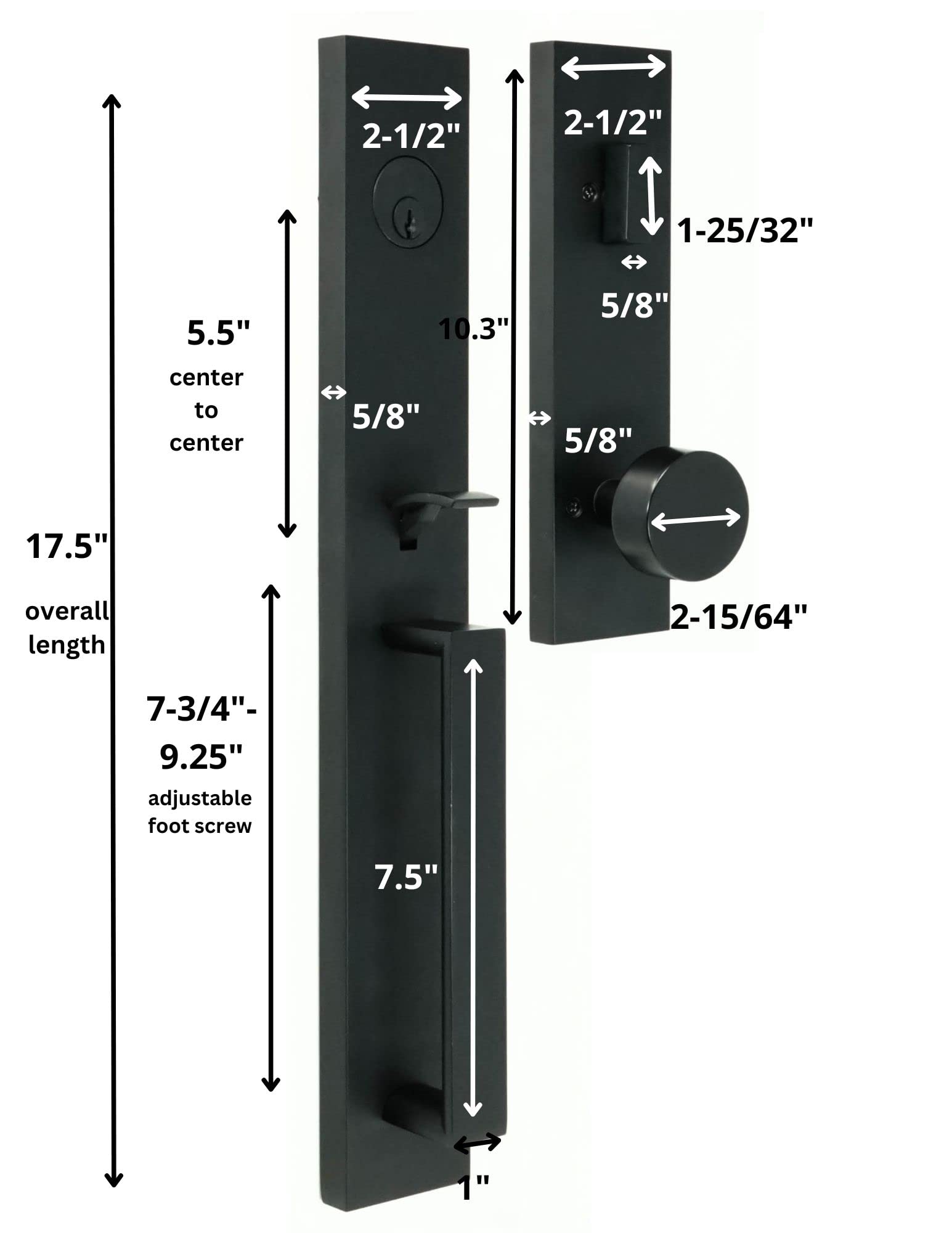 Weslock Xanthis Single Cylinder Handle Set with Mesa Knob (Matte Black, Keyed Handleset)
