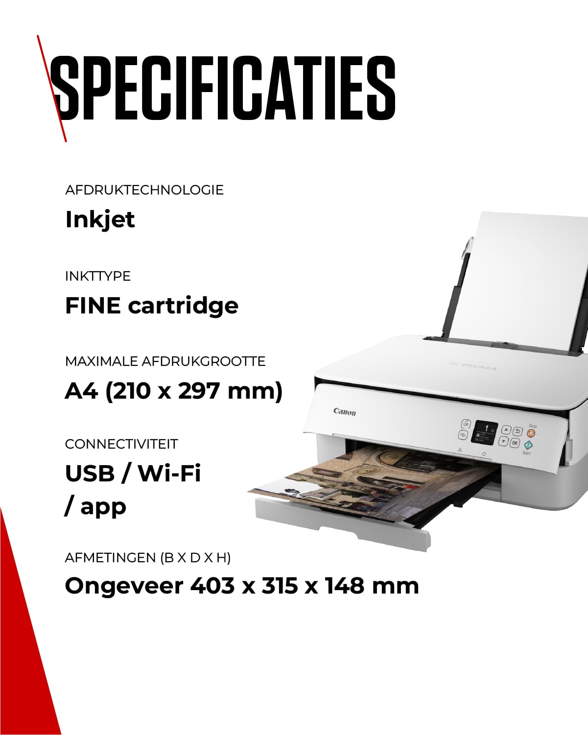 Canon Serie PIXMA TS5351i - Stampante Wifi per la Casa con Display OLED | Connessione Wireless per Stampare Facilmente da Smartphone | Stampante Multifunzione con PIXMA Print Plan