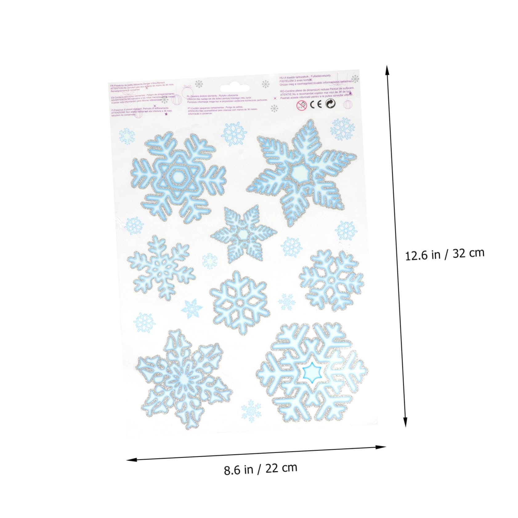 BESTOYARD 8pezzi Sticker Natalizi Rimovibili Fiocco Per Finestra Per Decorazioni Natalizie e Atmosfera Invernale Adatti Vetrine e Superfici Lisce