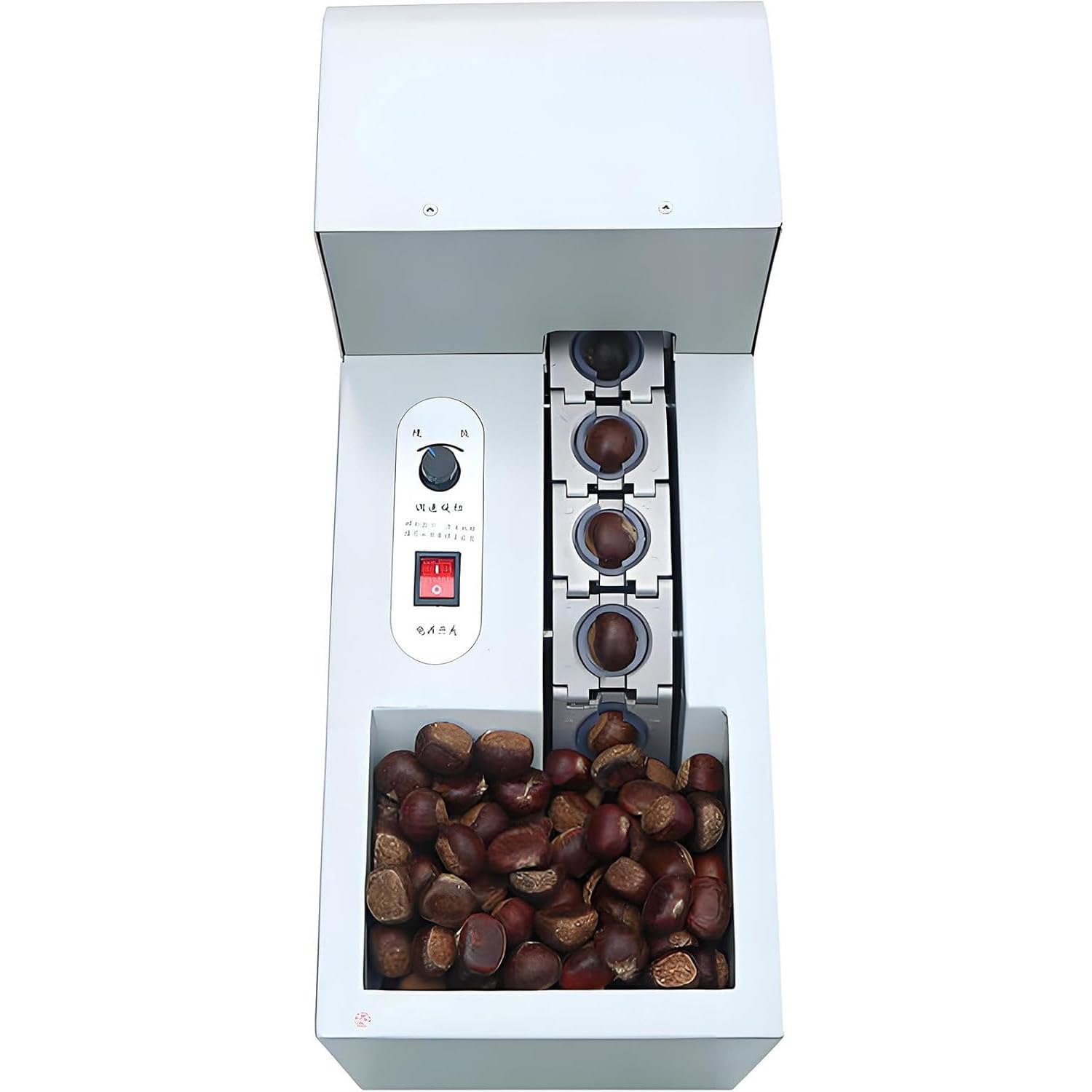 Pelatrice per castagne, incisione semiautomatica, dimensioni e lunghezza della lama regolabili, capacità 75-90 kg/h, pelapatate efficiente per uso commerciale