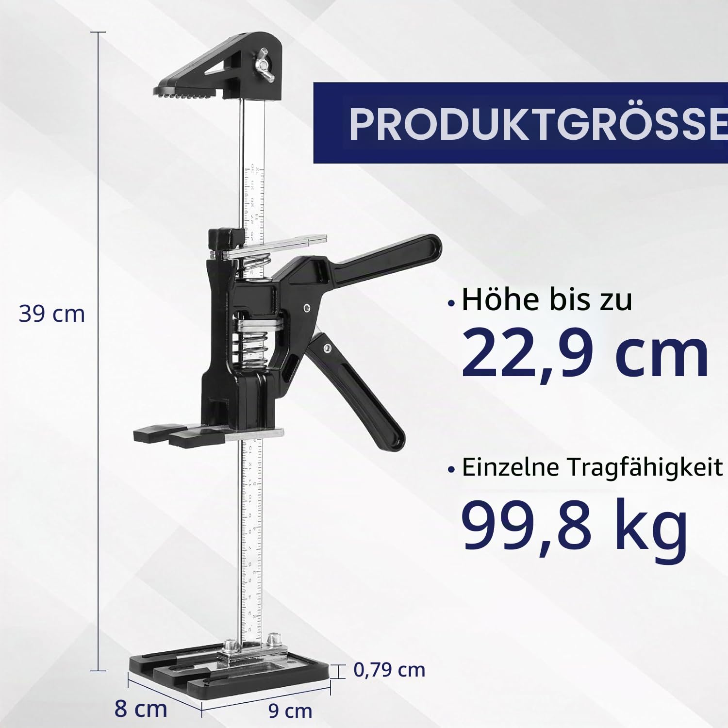 Hebewerkzeug, Arbeitssparender Heber 2 Stück, Arm Handwerkzeugheber mit Skala und Fein Justierbarer Hebefunktion, Plattenheber 39cm, für die Installation von Schränken, Türen, Möbel