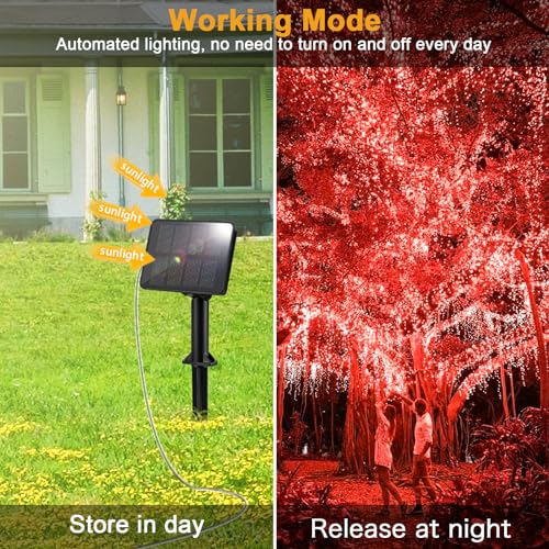 FFZZKJ Solar Lights Outdoor Garden Waterproof Total 240LED 12Mx2 Pack Outdoor Solar Lights for Garden Patio Balcony Terrace Veranda Tree - Image 4