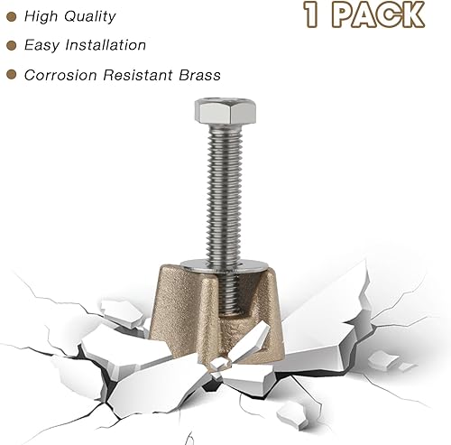 Miniatura 4 de Anclaje de escalera de piscina PW-4C de 4 pulgadas, anclajes estilo Hanover de bronce con perno - Se adapta a anclajes de riel de 4 pulgadas -