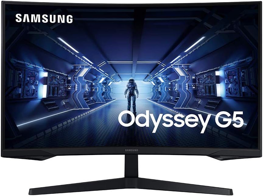 32” Odyssey G5 Gaming Monitor, WQHD (2560x1440), 144Hz, Curved, 1ms, HDMI, Display Port, AMD FreeSync Premium, HDR10, LC32G55TQWNXZA, Black
