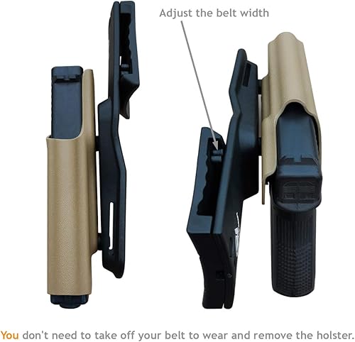 Miniatura 5 de Glock 19 Funda OWB Kydex para Glock 19 19x Glock 23 25 32 Glock 17 22 31 Glock 26 27 33 45 (Gen1-5) Pistola  Cintura exterior para llevar 1.5-2