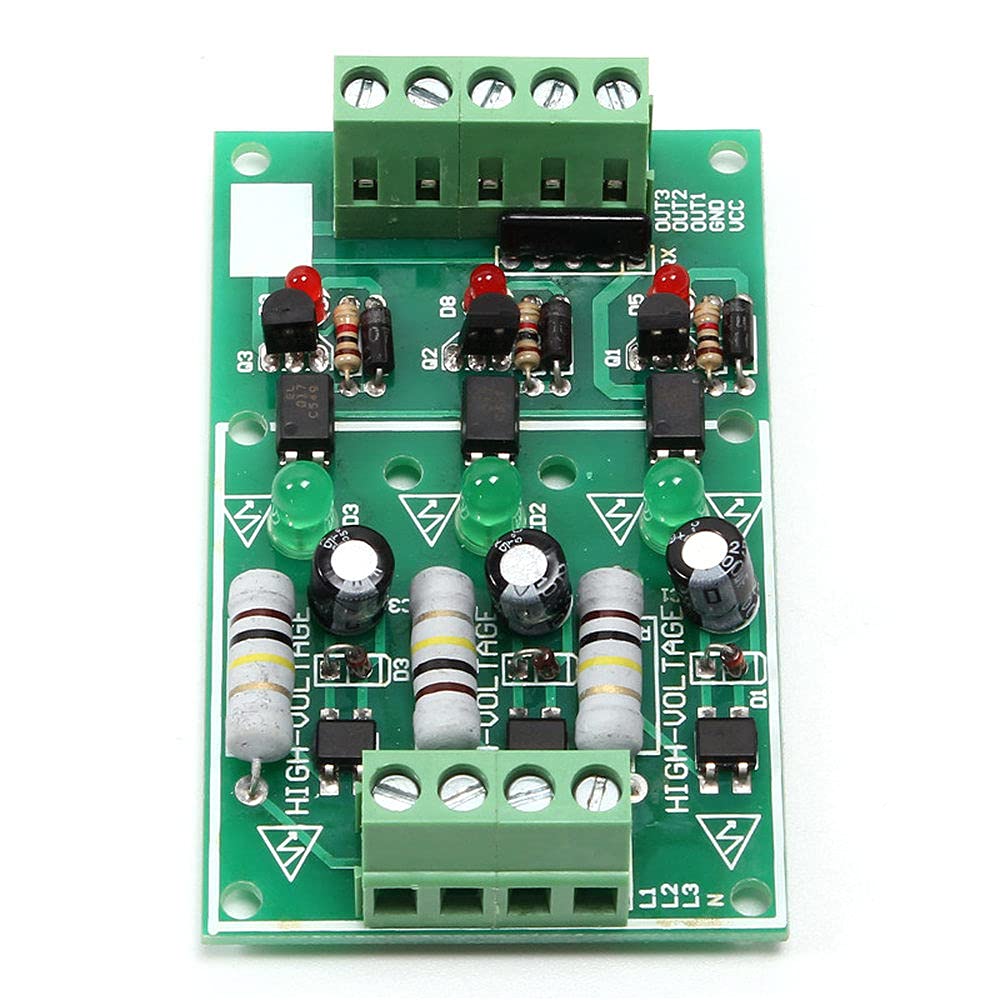 3 Channel Optocoupler Isolation Module AC 220V Isolated Board Testing Module No PCB Holder AC Detection Module
