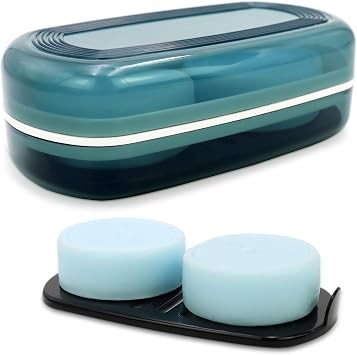 HAYSNA Solid Shampoo Bar Holder, Large Bar Soap Holder, Travel Soap Container, Soap Box with Draining Layer, Soap Case for Bathroom, Traveling, Gym, Camping Blue Style-1-Large