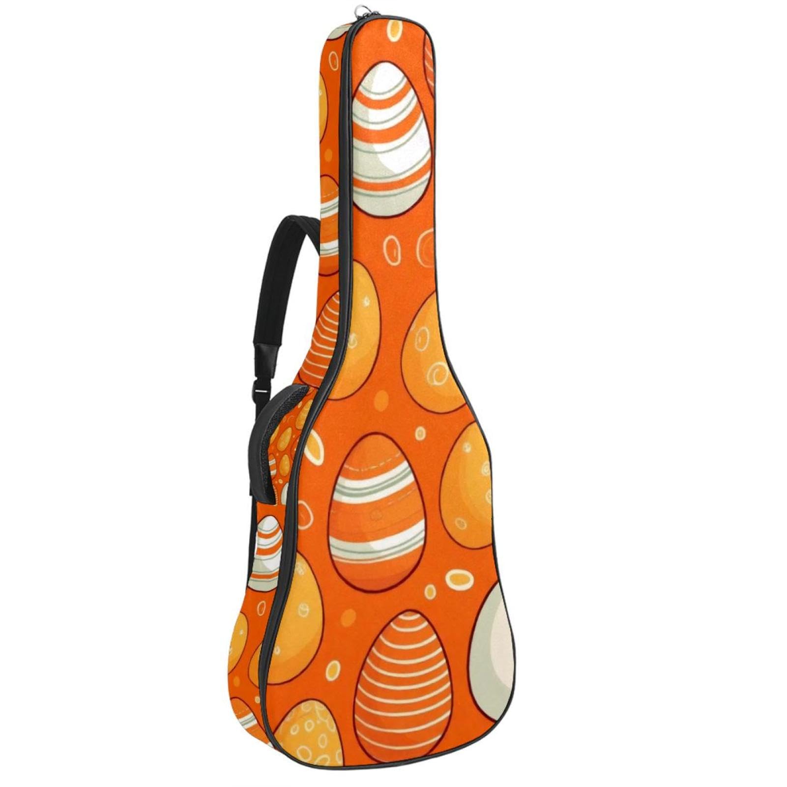 Housse de guitare acoustique orange multicolore imperméable multi-poches - 8