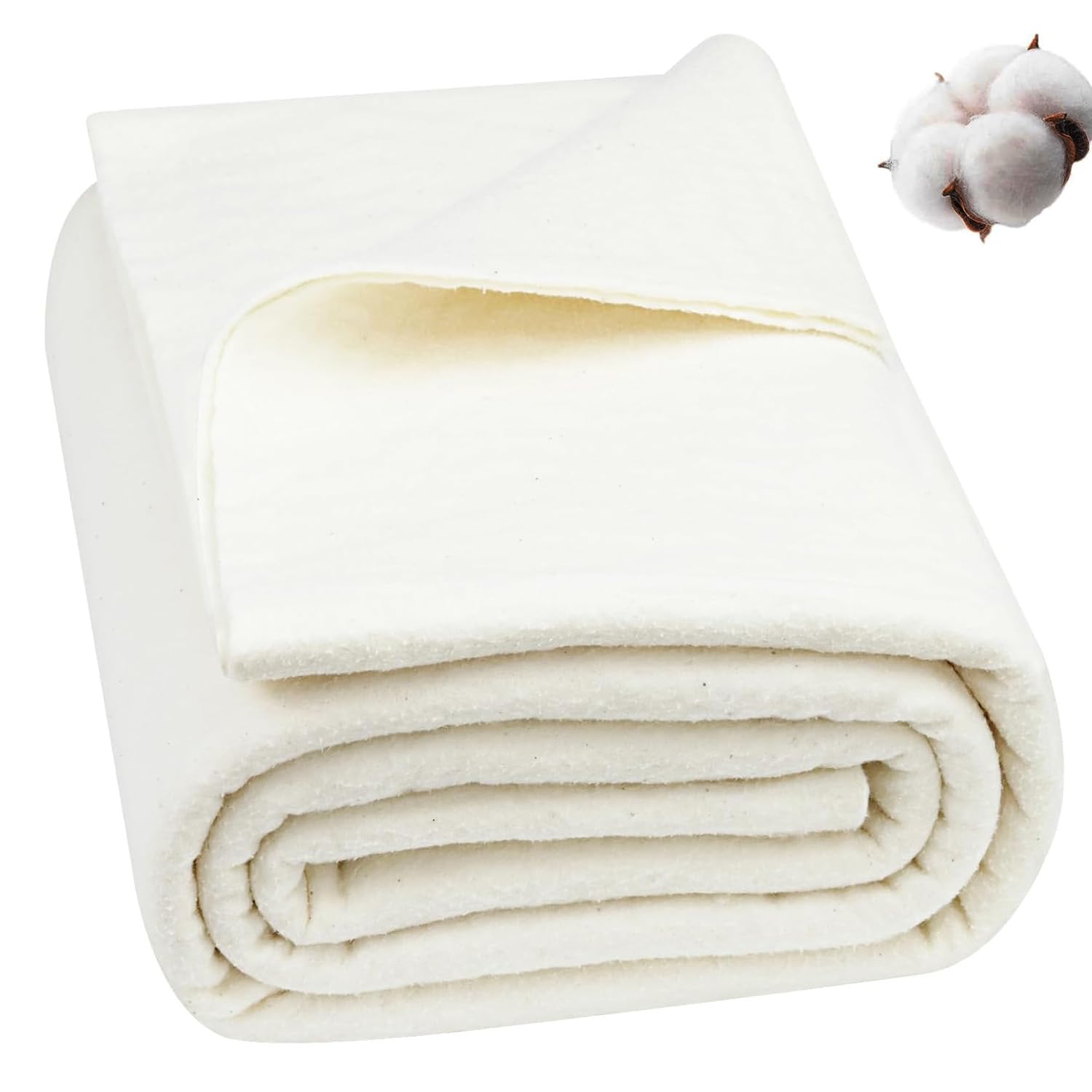 Shjkbst White Soft Natural Cotton Light Weight Batting Cotton Warm Sewing Batting For Quilts, Comfortable Touch 100% Cotton, Craft And Wearable Arts(72Inx90in/1.82X2.3m)