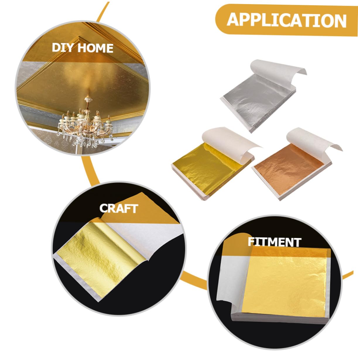 Angoily 900 Blatt Teiliges Imitations Blattgold in Gold Roségold und Silber Vielseitige Bastelfolie für DIY Kunst Nagel und Möbeldekoration Langlebige Glänzende Goldfolie für Handwerk und