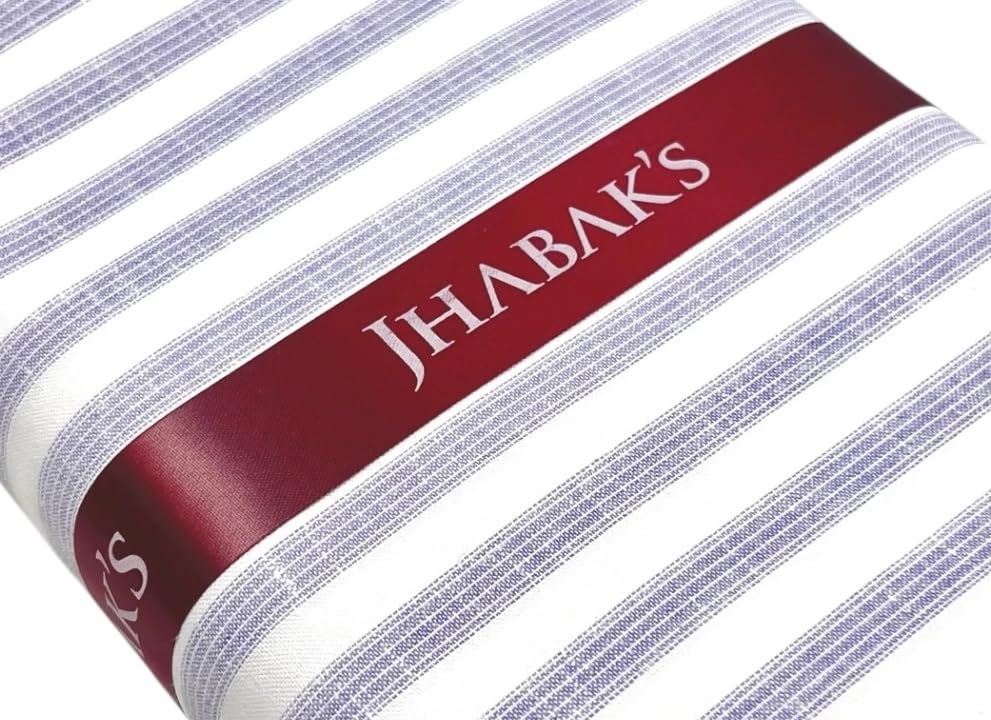 Image of JHABAK'S Unstitched Striped Shirt Fabric for Men - Cotton Linen Blend Lining Material - Shirt and Kurta Piece Cloth