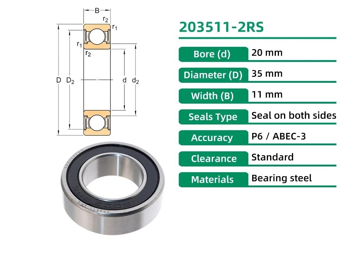 MM Amazon.com: KOVNOVI 1pc Bike Bearing 203511 203511-2RS